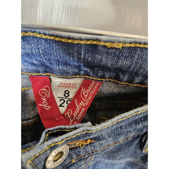 Lucky Brand Vtg Women's Mid Rise Crop Jeans Size 8/29 Blue USA Button Fly - Picture 5 of 10